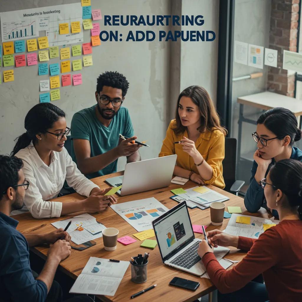 Marketers collaborating on strategies for measuring return on ad spend in a dynamic office setting